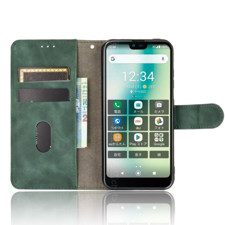 For Kyocera Gratina KYV48 Solid Color Skin Feel Magnetic Buckle Horizontal Flip Calf Texture PU Leather Case with Holder & Card Slots & Wallet
