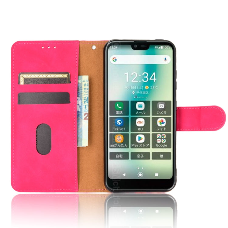 For Kyocera Gratina KYV48 Solid Color Skin Feel Magnetic Buckle Horizontal Flip Calf Texture PU Leather Case with Holder & Card Slots & Wallet