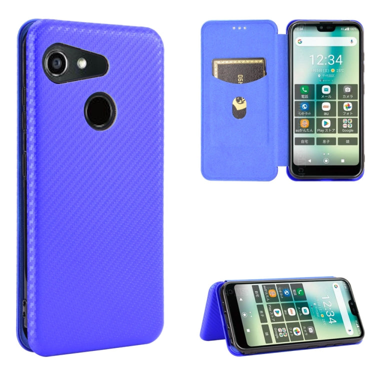 For Kyocera Gratina KYV48 Carbon Fiber Texture Horizontal Flip TPU + PC + PU Leather Case with Card Slot