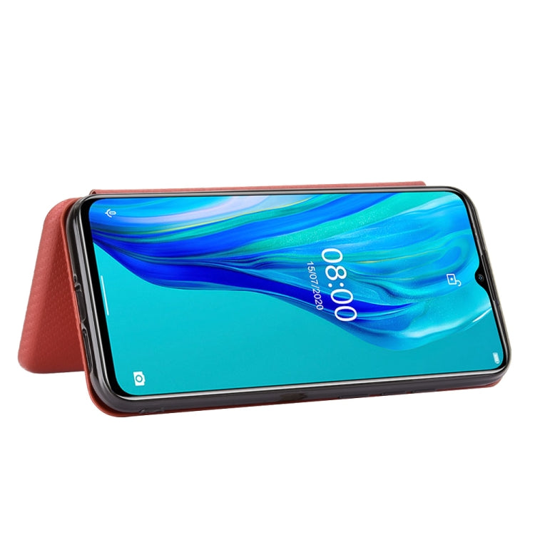 For Ulefone Note 9P Carbon Fiber Texture Horizontal Flip TPU + PC + PU Leather Case with Card Slot