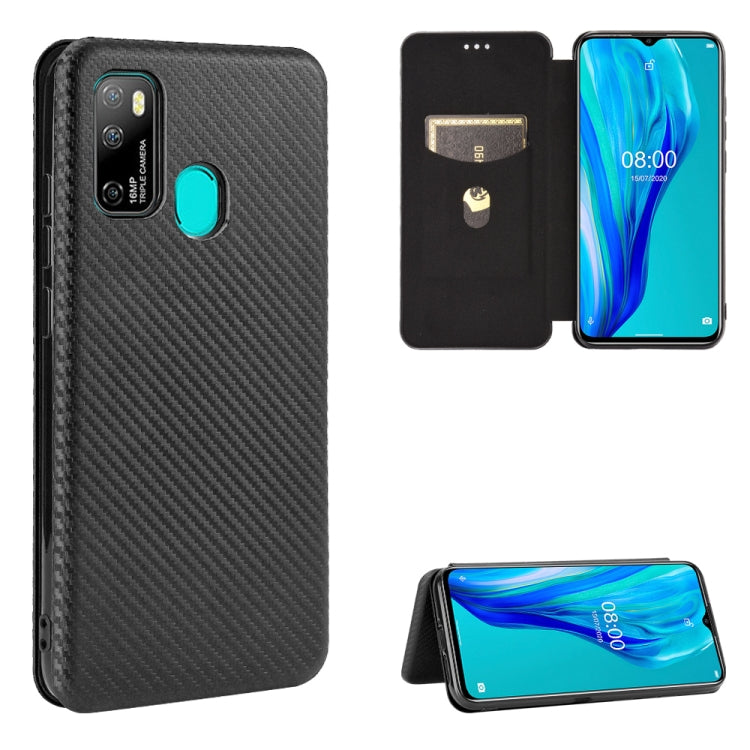 For Ulefone Note 9P Carbon Fiber Texture Horizontal Flip TPU + PC + PU Leather Case with Card Slot