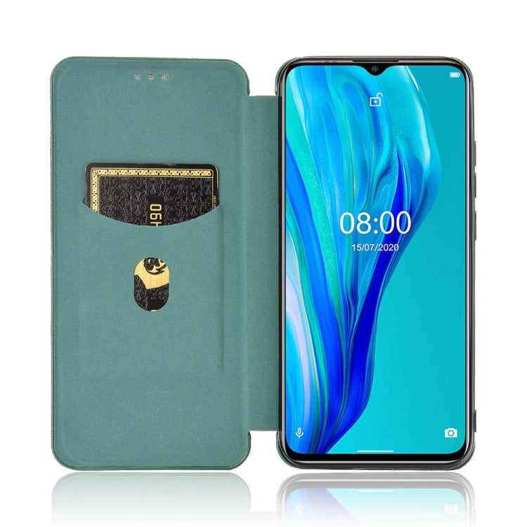 For Ulefone Note 9P Carbon Fiber Texture Horizontal Flip TPU + PC + PU Leather Case with Card Slot