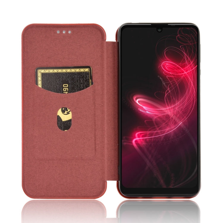 For Sharp Aquos Zero 5G Basic Carbon Fiber Texture Horizontal Flip TPU + PC + PU Leather Case with Card Slot