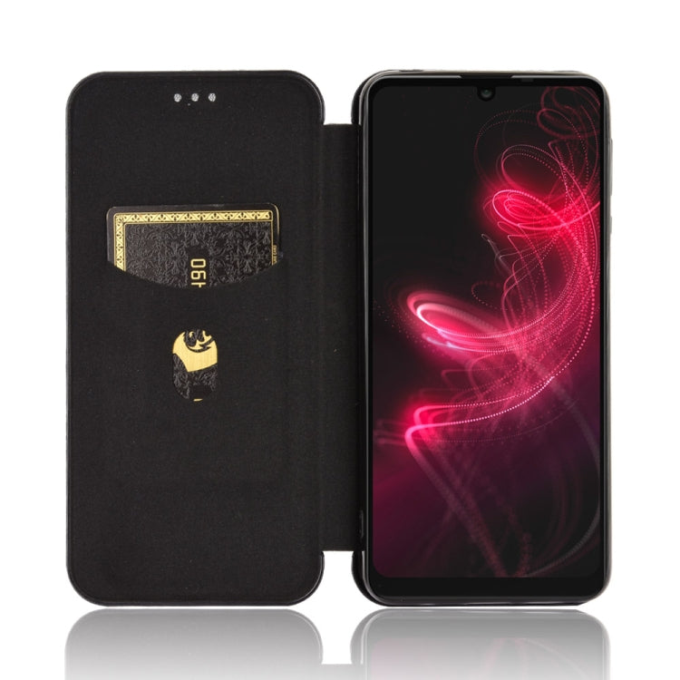 For Sharp Aquos Zero 5G Basic Carbon Fiber Texture Horizontal Flip TPU + PC + PU Leather Case with Card Slot