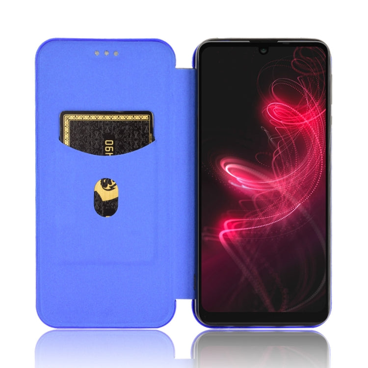 For Sharp Aquos Zero 5G Basic Carbon Fiber Texture Horizontal Flip TPU + PC + PU Leather Case with Card Slot