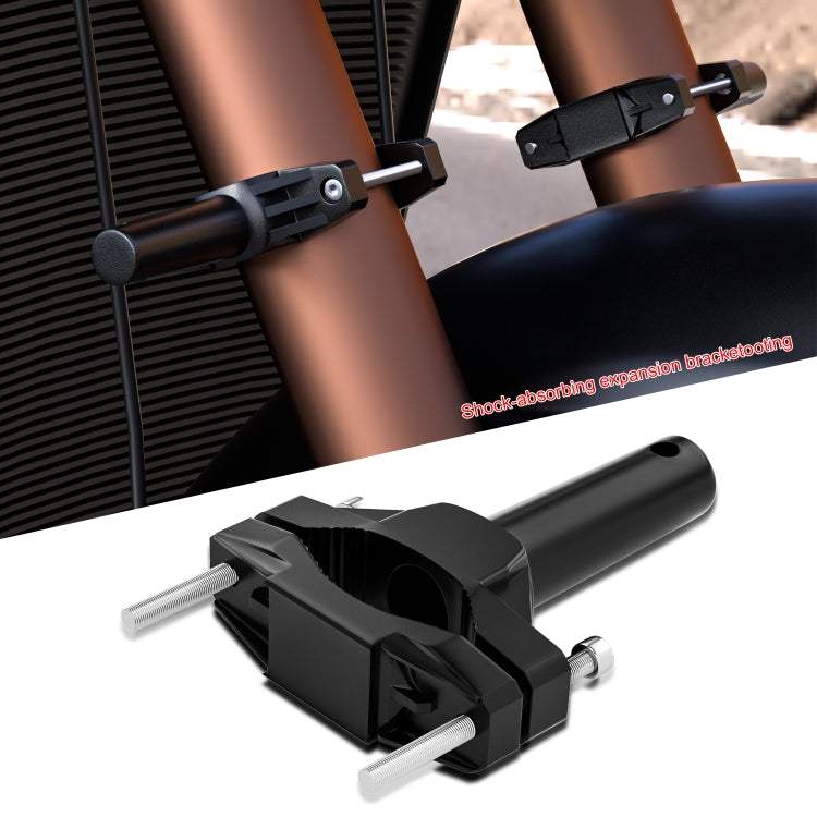 CS-1090A1 Motorcycle Modified Bumper Shock Absorption Fixture Spotlight Fixing Bracket(Black)