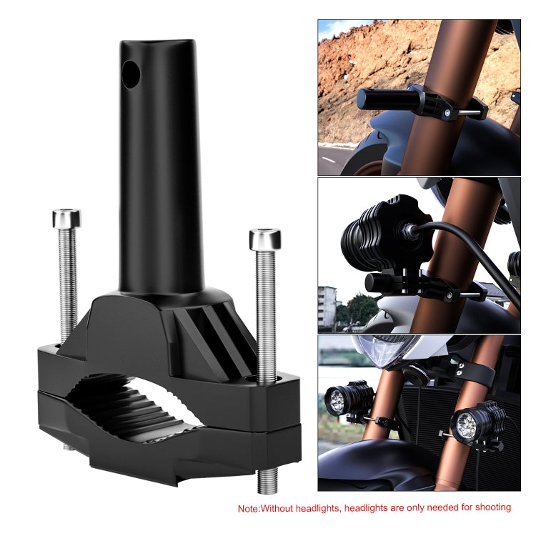 CS-1090A1 Motorcycle Modified Bumper Shock Absorption Fixture Spotlight Fixing Bracket(Black)