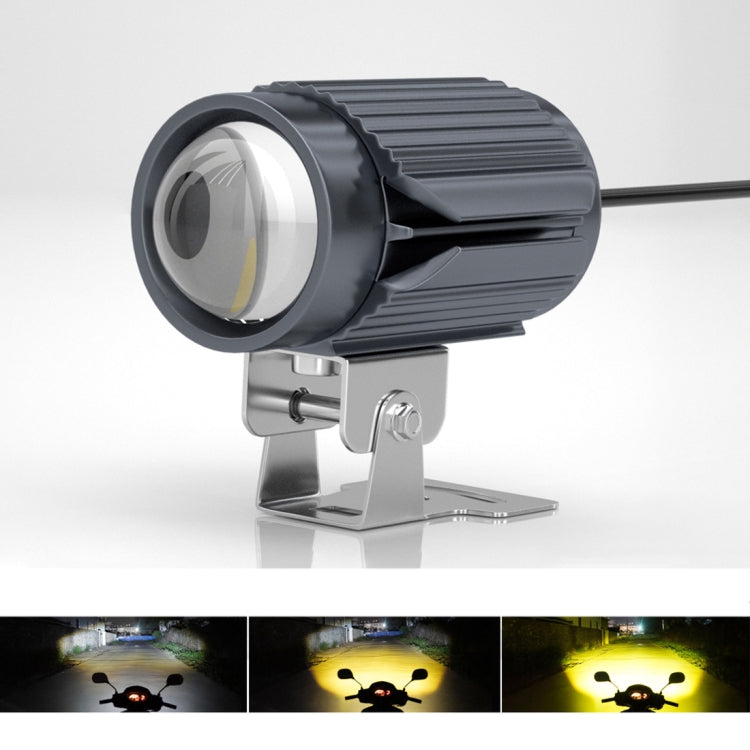 CS-1123B1 Motorcycle Electric Car Universal External LED Three-color Headlights Lens Spotlight, Rearview Mirror Version