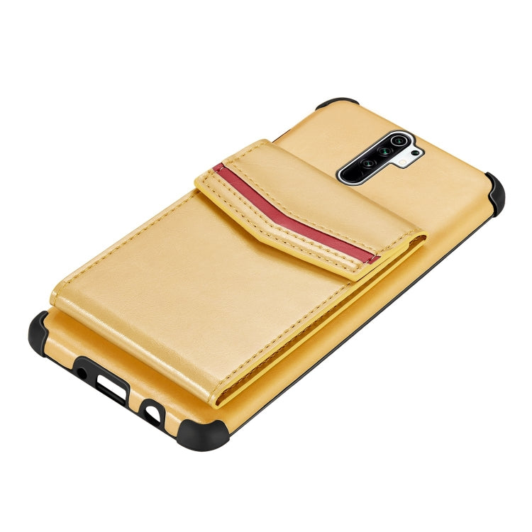 For Xiaomi Redmi 9 Flip Card Bag Copper Buckle TPU + PU Leather Back Cover Shockproof Case with Card Slots & Photo Frame