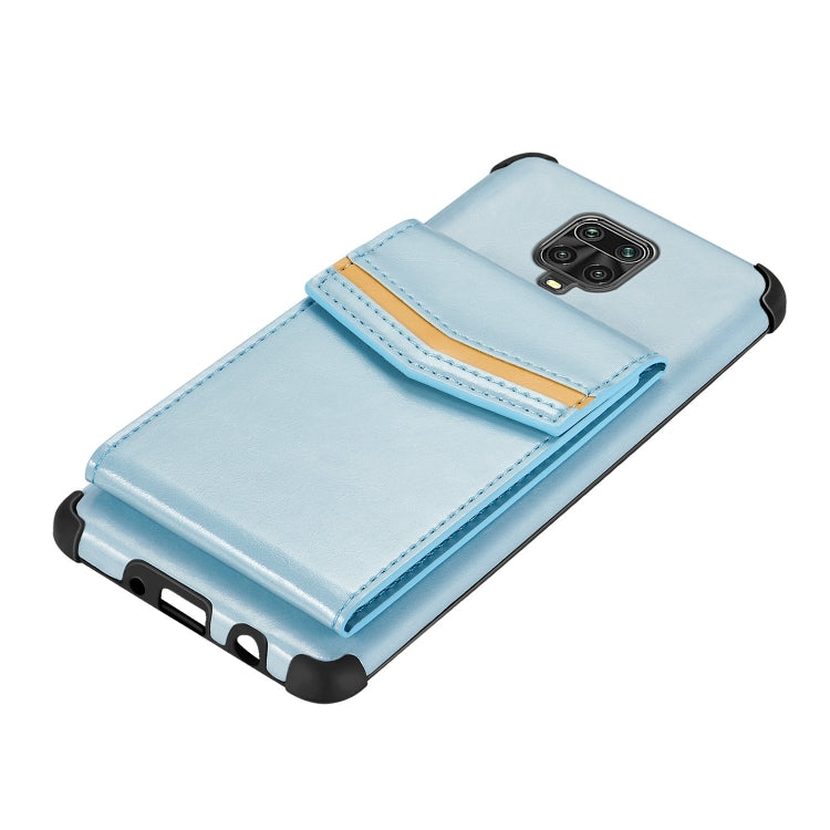 For Xiaomi Redmi Note 9 Pro Flip Card Bag Copper Buckle TPU + PU Leather Back Cover Shockproof Case with Card Slots & Photo Frame