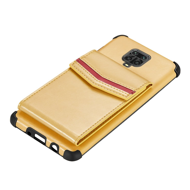 For Xiaomi Redmi Note 9 Pro Flip Card Bag Copper Buckle TPU + PU Leather Back Cover Shockproof Case with Card Slots & Photo Frame