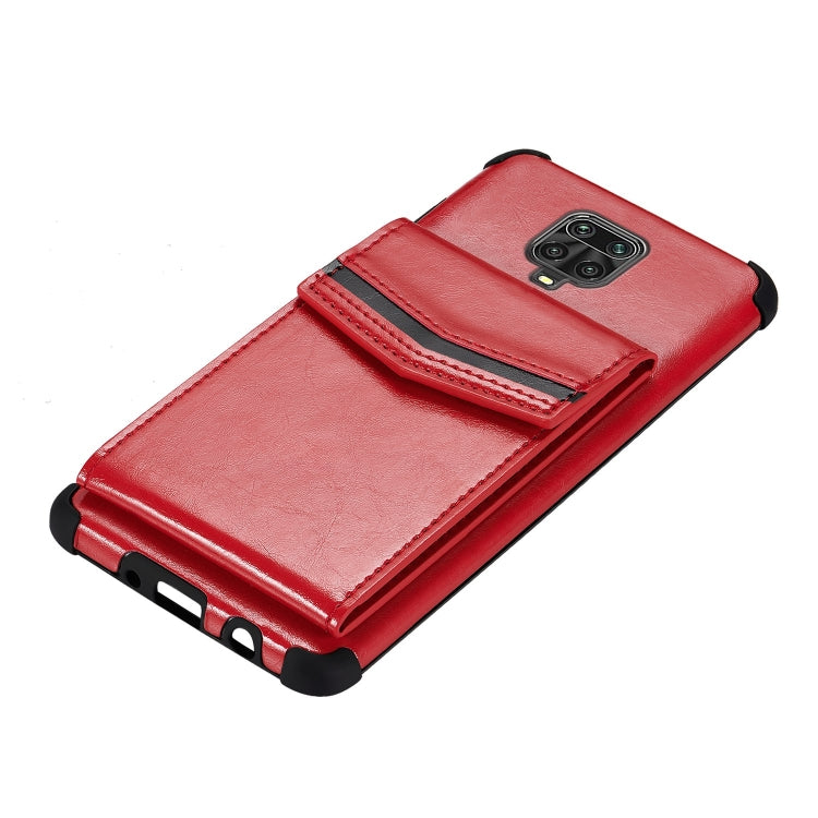 For Xiaomi Redmi Note 9 Pro Flip Card Bag Copper Buckle TPU + PU Leather Back Cover Shockproof Case with Card Slots & Photo Frame