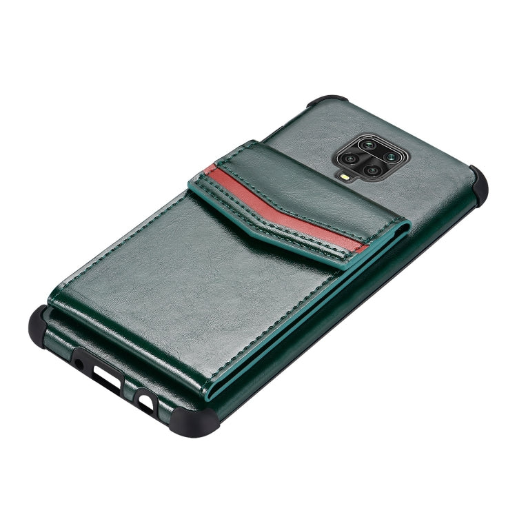 For Xiaomi Redmi Note 9 Pro Flip Card Bag Copper Buckle TPU + PU Leather Back Cover Shockproof Case with Card Slots & Photo Frame