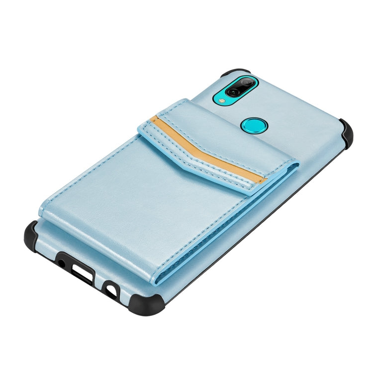 For Huawei P smart (2019) Flip Card Bag Copper Buckle TPU + PU Leather Back Cover Shockproof Case with Card Slots & Photo Frame