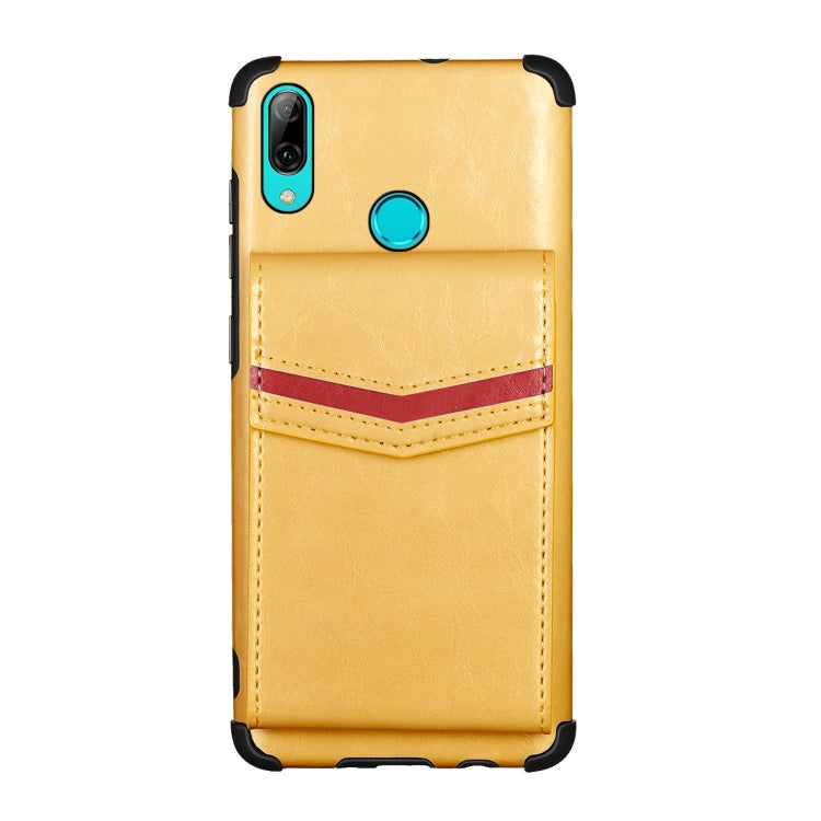 For Huawei P smart (2019) Flip Card Bag Copper Buckle TPU + PU Leather Back Cover Shockproof Case with Card Slots & Photo Frame