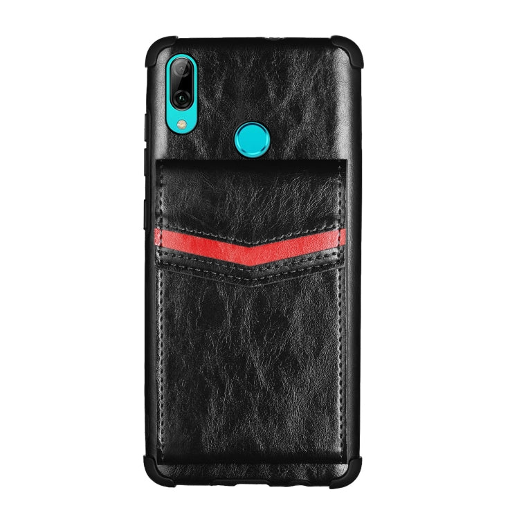 For Huawei P smart (2019) Flip Card Bag Copper Buckle TPU + PU Leather Back Cover Shockproof Case with Card Slots & Photo Frame