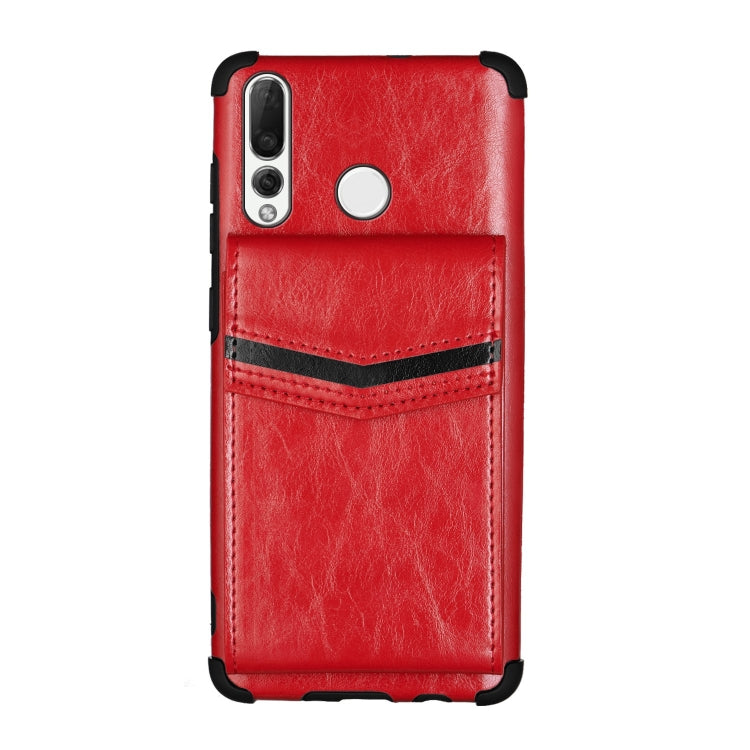 For Huawei P smart Z Flip Card Bag Copper Buckle TPU + PU Leather Back Cover Shockproof Case with Card Slots & Photo Frame