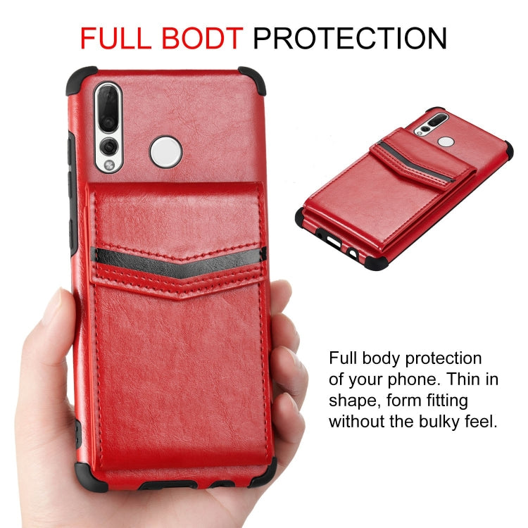 For Huawei P smart Z Flip Card Bag Copper Buckle TPU + PU Leather Back Cover Shockproof Case with Card Slots & Photo Frame
