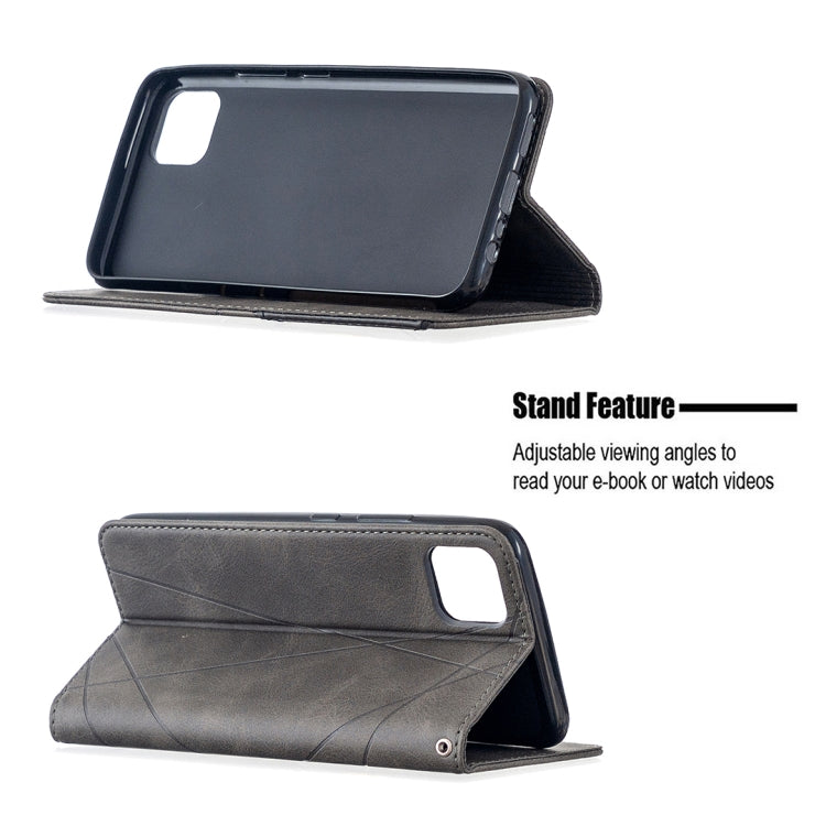 For OPPO Realme C11 Rhombus Texture Horizontal Flip Magnetic Leather Case with Holder & Card Slots