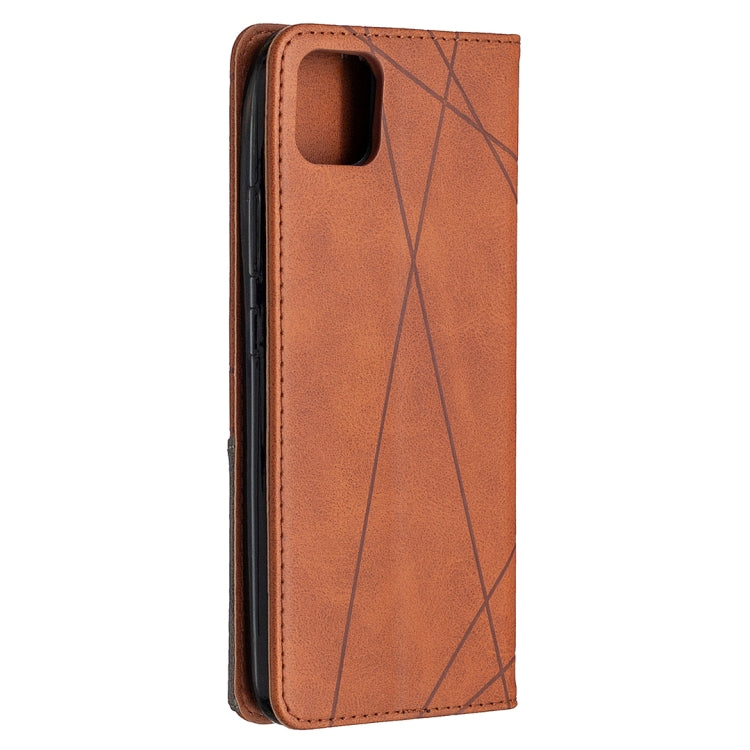 For OPPO Realme C11 Rhombus Texture Horizontal Flip Magnetic Leather Case with Holder & Card Slots
