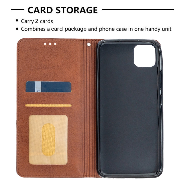 For OPPO Realme C11 Rhombus Texture Horizontal Flip Magnetic Leather Case with Holder & Card Slots