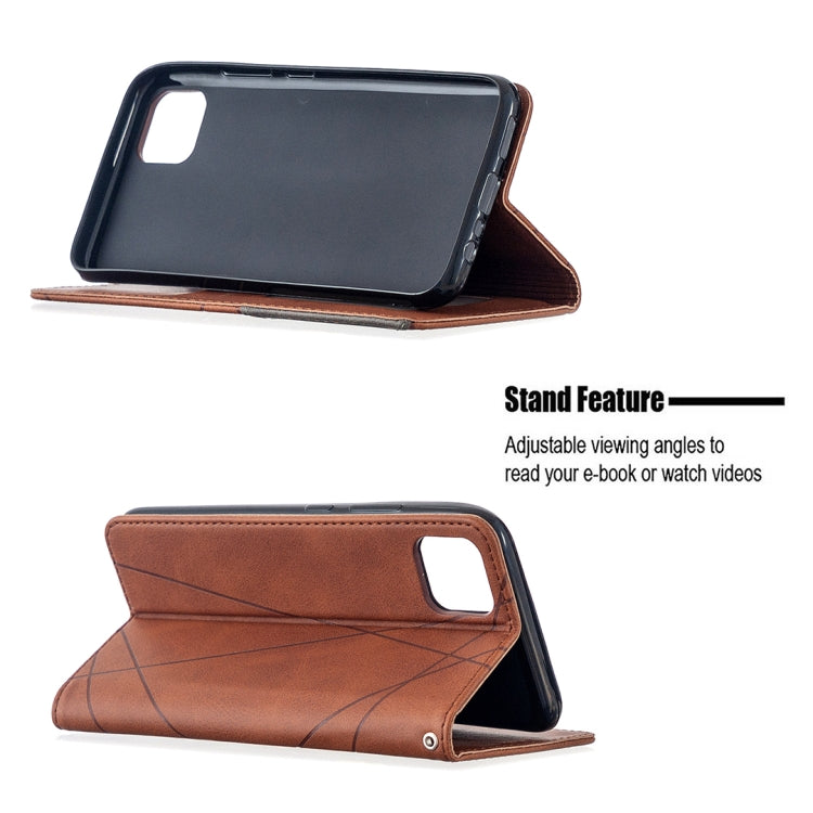 For OPPO Realme C11 Rhombus Texture Horizontal Flip Magnetic Leather Case with Holder & Card Slots