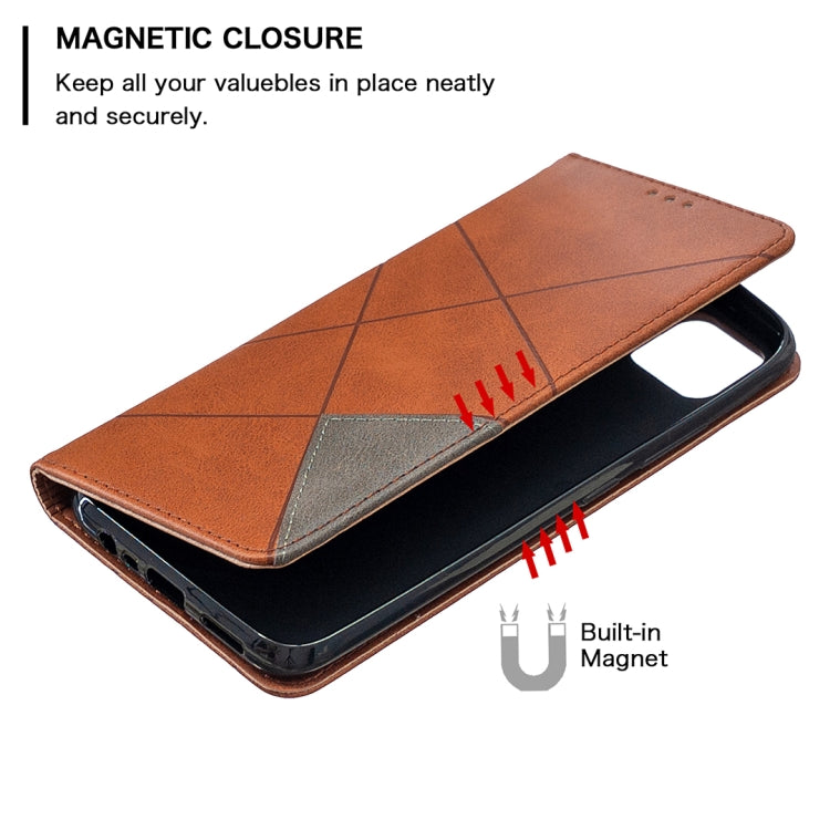 For OPPO Realme C11 Rhombus Texture Horizontal Flip Magnetic Leather Case with Holder & Card Slots