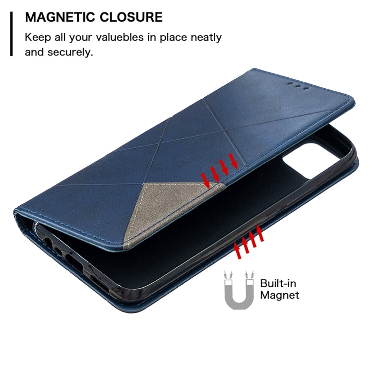 For OPPO Realme C11 Rhombus Texture Horizontal Flip Magnetic Leather Case with Holder & Card Slots