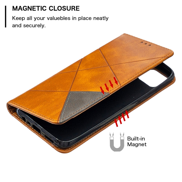 For OPPO Realme C11 Rhombus Texture Horizontal Flip Magnetic Leather Case with Holder & Card Slots