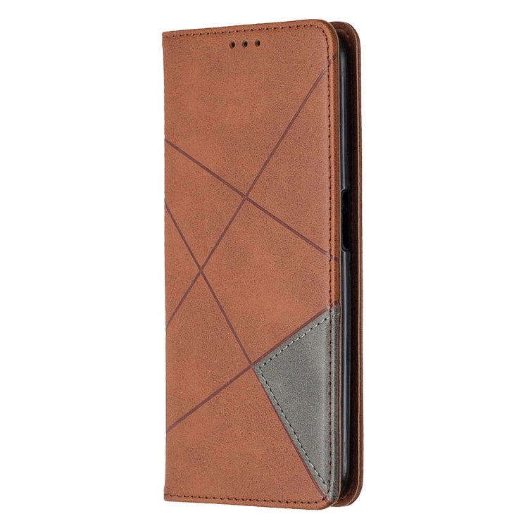 For OPPO Realme 6 Rhombus Texture Horizontal Flip Magnetic Leather Case with Holder & Card Slots