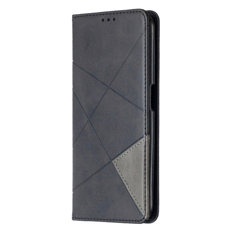For OPPO Realme 6 Pro Rhombus Texture Horizontal Flip Magnetic Leather Case with Holder & Card Slots