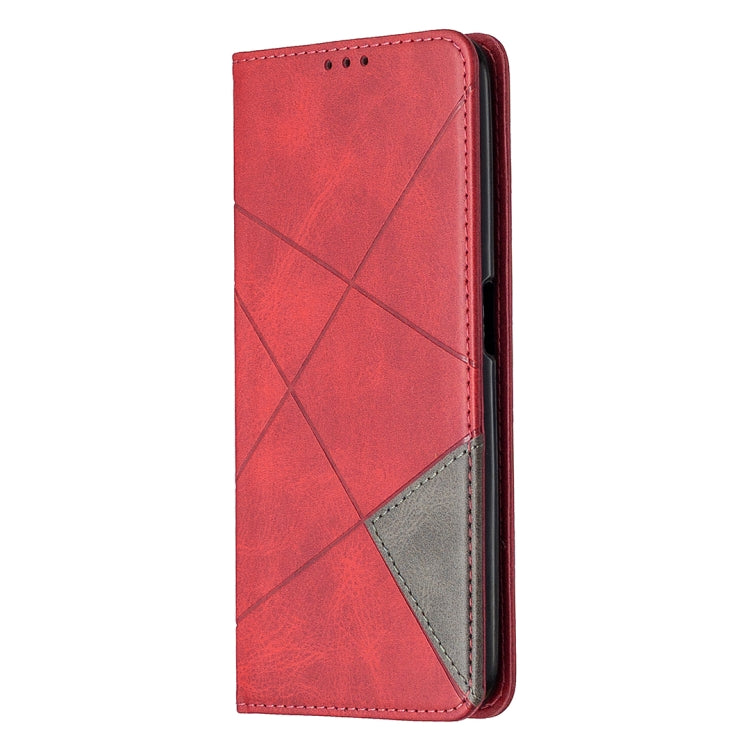 For OPPO Realme 6 Pro Rhombus Texture Horizontal Flip Magnetic Leather Case with Holder & Card Slots