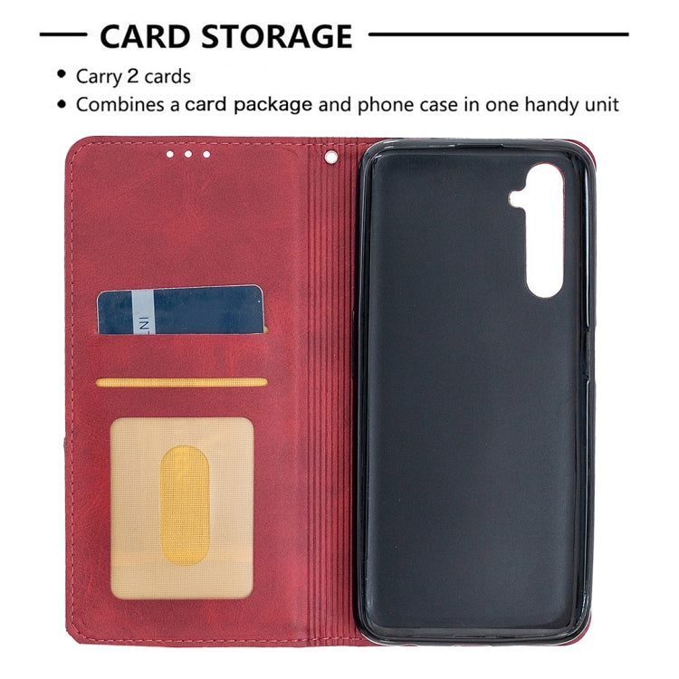 For OPPO Realme 6 Pro Rhombus Texture Horizontal Flip Magnetic Leather Case with Holder & Card Slots