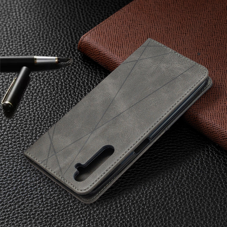 For OPPO Realme 6 Pro Rhombus Texture Horizontal Flip Magnetic Leather Case with Holder & Card Slots