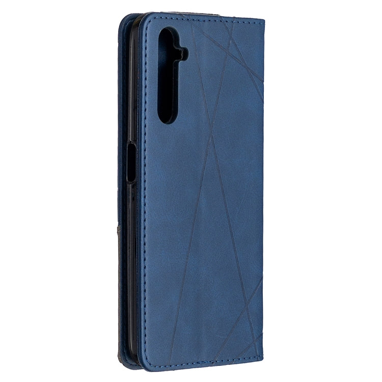 For OPPO Realme 6 Pro Rhombus Texture Horizontal Flip Magnetic Leather Case with Holder & Card Slots