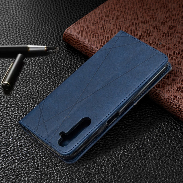 For OPPO Realme 6 Pro Rhombus Texture Horizontal Flip Magnetic Leather Case with Holder & Card Slots