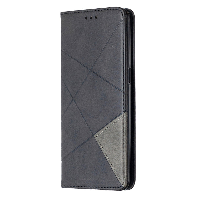 For OPPO Reno3 Pro Rhombus Texture Horizontal Flip Magnetic Leather Case with Holder & Card Slots