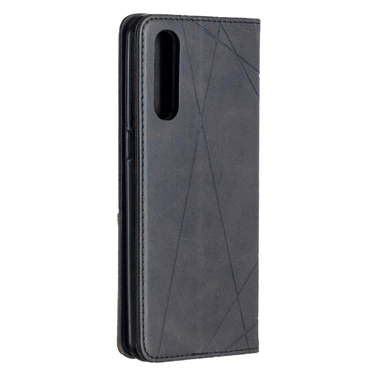For OPPO Reno3 Pro Rhombus Texture Horizontal Flip Magnetic Leather Case with Holder & Card Slots
