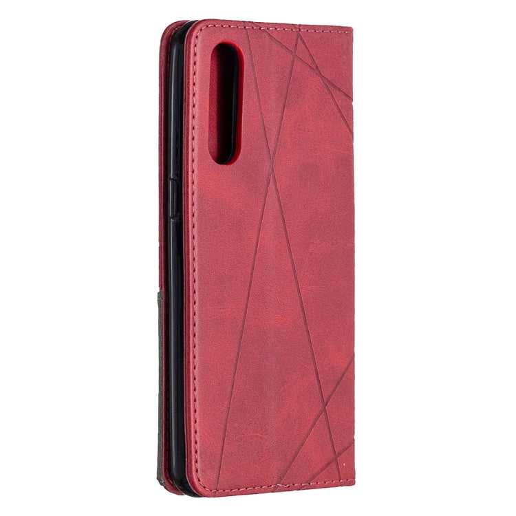 For OPPO Reno3 Pro Rhombus Texture Horizontal Flip Magnetic Leather Case with Holder & Card Slots