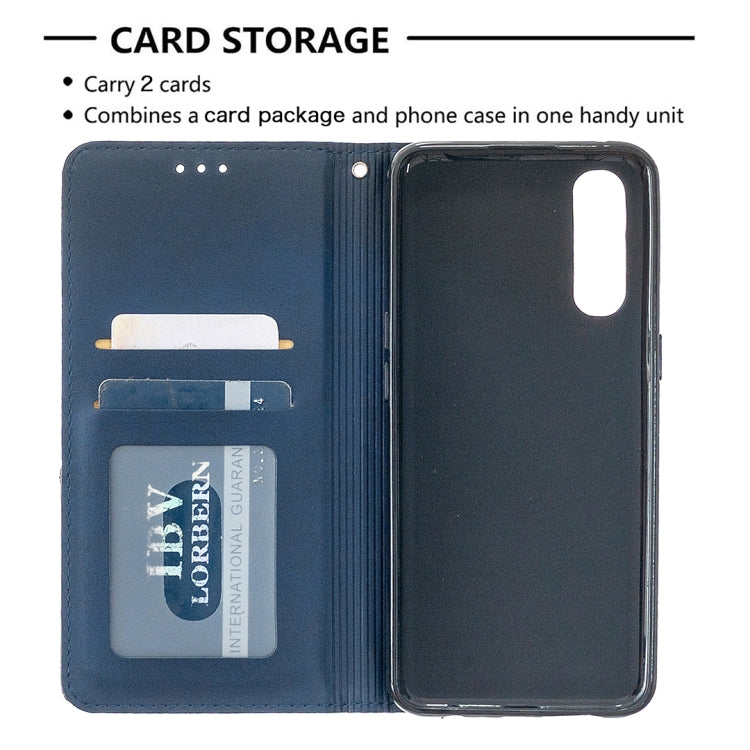 For OPPO Reno3 Pro Rhombus Texture Horizontal Flip Magnetic Leather Case with Holder & Card Slots