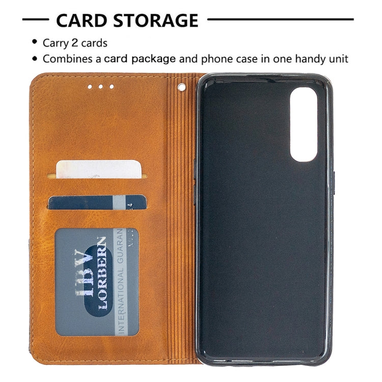 For OPPO Reno3 Pro Rhombus Texture Horizontal Flip Magnetic Leather Case with Holder & Card Slots