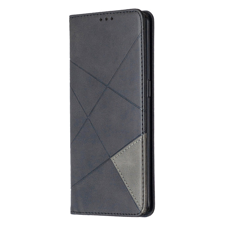 For OPPO Reno4 Pro 5G Rhombus Texture Horizontal Flip Magnetic Leather Case with Holder & Card Slots