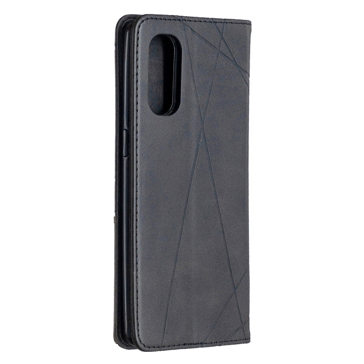 For OPPO Reno4 Pro 5G Rhombus Texture Horizontal Flip Magnetic Leather Case with Holder & Card Slots