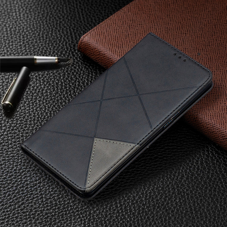 For OPPO Reno4 Pro 5G Rhombus Texture Horizontal Flip Magnetic Leather Case with Holder & Card Slots