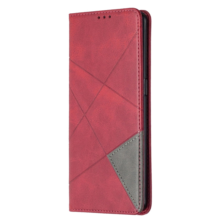For OPPO Reno4 Pro 5G Rhombus Texture Horizontal Flip Magnetic Leather Case with Holder & Card Slots