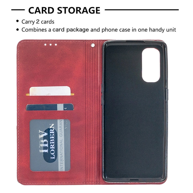 For OPPO Reno4 Pro 5G Rhombus Texture Horizontal Flip Magnetic Leather Case with Holder & Card Slots