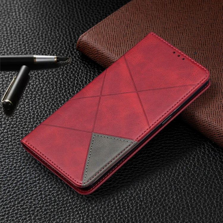 For OPPO Reno4 Pro 5G Rhombus Texture Horizontal Flip Magnetic Leather Case with Holder & Card Slots
