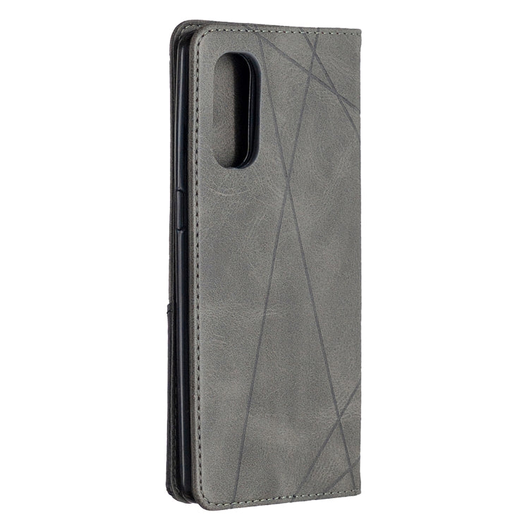 For OPPO Reno4 Pro 5G Rhombus Texture Horizontal Flip Magnetic Leather Case with Holder & Card Slots