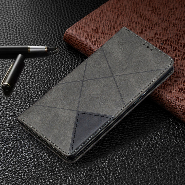 For OPPO Reno4 Pro 5G Rhombus Texture Horizontal Flip Magnetic Leather Case with Holder & Card Slots