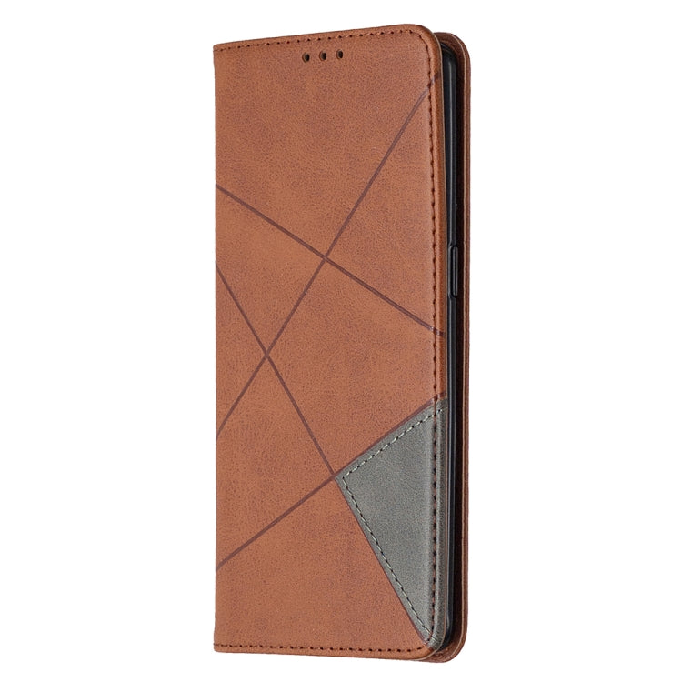 For OPPO Reno4 Pro 5G Rhombus Texture Horizontal Flip Magnetic Leather Case with Holder & Card Slots
